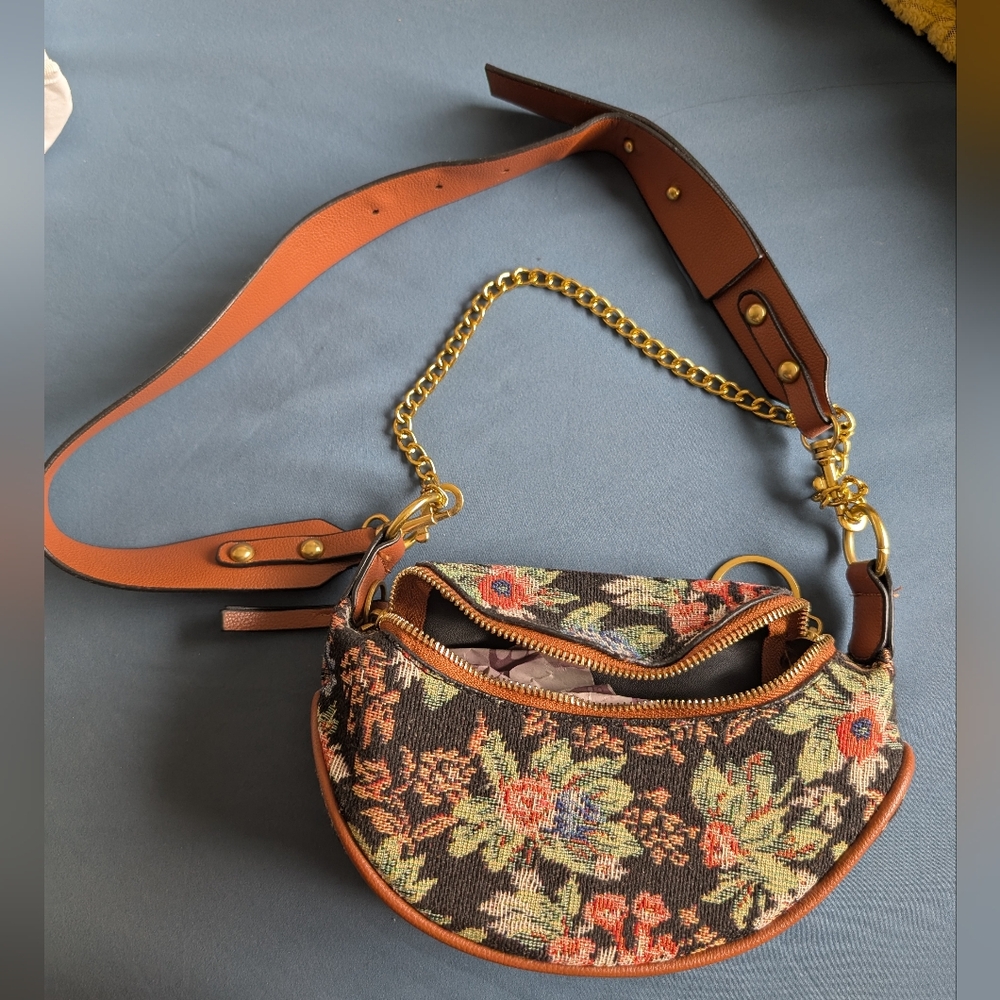 Floral Tapestry Crossbody Bag